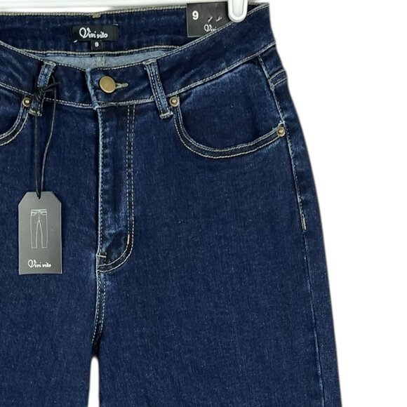 Vivi Vito Women's Stretch Navy Denim Jeans Size 9 High Rise Straight Leg  NWT - Picture 7 of 16